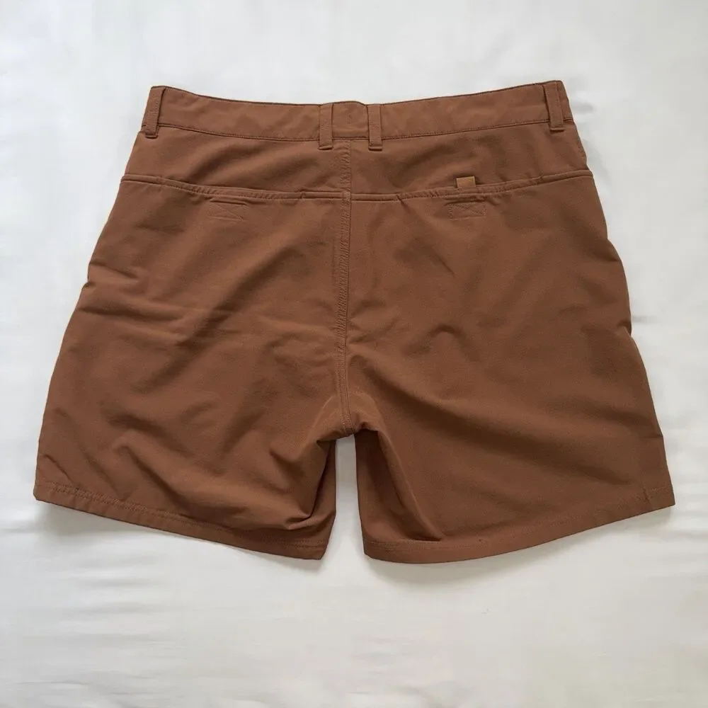 The North Face Rolling Sun Shorts Size 34 Rust Brown Packable Hiking Outdoor
